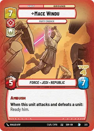 Star Wars Unlimited Showdown Set 1 promo Mace Windu Prize Top 4